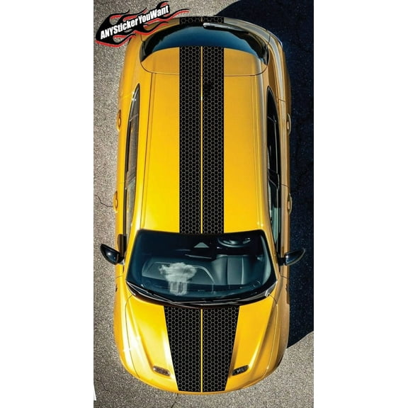 Dual Honeycomb Rally Racing Stripe Kit Vinyl Decals Compatible with and Fits Dodge Hornet 2023