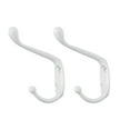 thumbnail image 1 of Dual Hooks Zinc Alloy Hooks Coat Hat Key Double DIY Robe Hooks Clothes Hanger Storage Holder 2pcs, White, 1 of 7