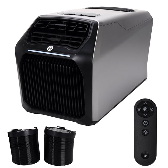 Dual-Hose Portable Air Conditioner & Heater, 6800 BTU/7500 BTU 5-in-1 Tent AC for RV, Small Rooms, Garages, & Offices