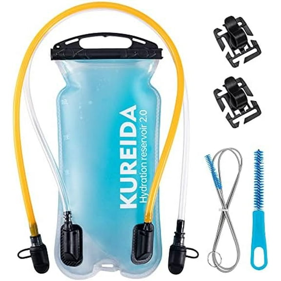 Dual Hydration Bladder 2 Liter,Water Bladder for Hiking Backpack Leak Proof,Water Reservoir for Hydration Pack,BPA Free,Carry Water and Electrolytes,TPU Material