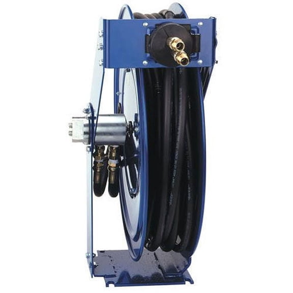 Dual Hydraulic Spring Retractable Hose Reel, 1/2" I.D. 50' Hose, 2500 PSI, Lot of 1