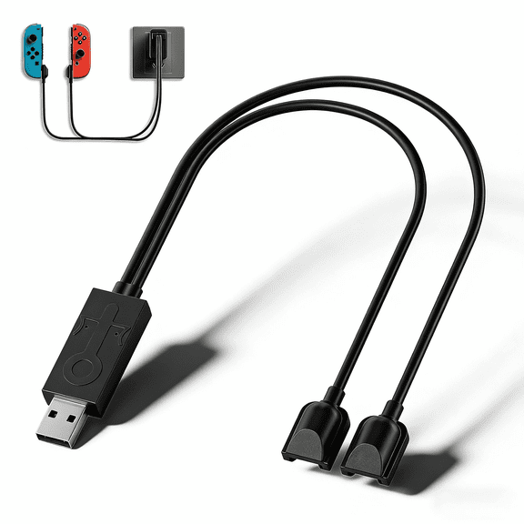 QXWPBV Charging Dock for Nintendo Switch and Switch OLED Joy-Con Controllers, Dual Controller Charger with LED Indicator, Black