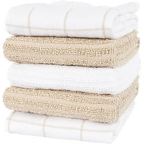 KAF Home Dual Purpose Cotton Kitchen Hand Towels, Reversible, 16” x 28”, Beige, 5-Pack