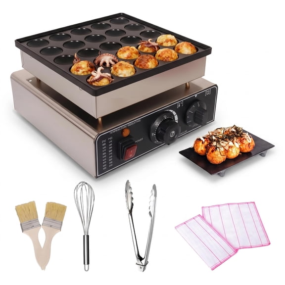 Dual-Knob Temp Control Tabletop Griddle, Rustproof Stainless Steel Countertop Baker , Multi-Use Batter Griddle for Dorm, Home Party & Small Snack Shop