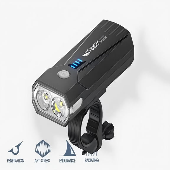 Dual LED Bike Light, USB Rechargeable 100LM Bicycle Headlight, 4 Light Modes, IPX Waterproof, Type-C Charging, with Power Indicator, for Mountain & Road Bikes Night Riding Safety