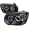 thumbnail image 1 of Dual LED Halo Projector Headlight In Black Housing Clear Lens Made For And Compatible With 2004 - 2005 Subaru Impreza WRX STI Outback 04 05, 1 of 4