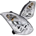 thumbnail image 1 of Dual LED Halo Projector Headlight In Chrome Housing Clear Lens Made For And Compatible With 2003 - 2007 Infiniti G35 2Dr Coupe 03 04 05 06 07, 1 of 2