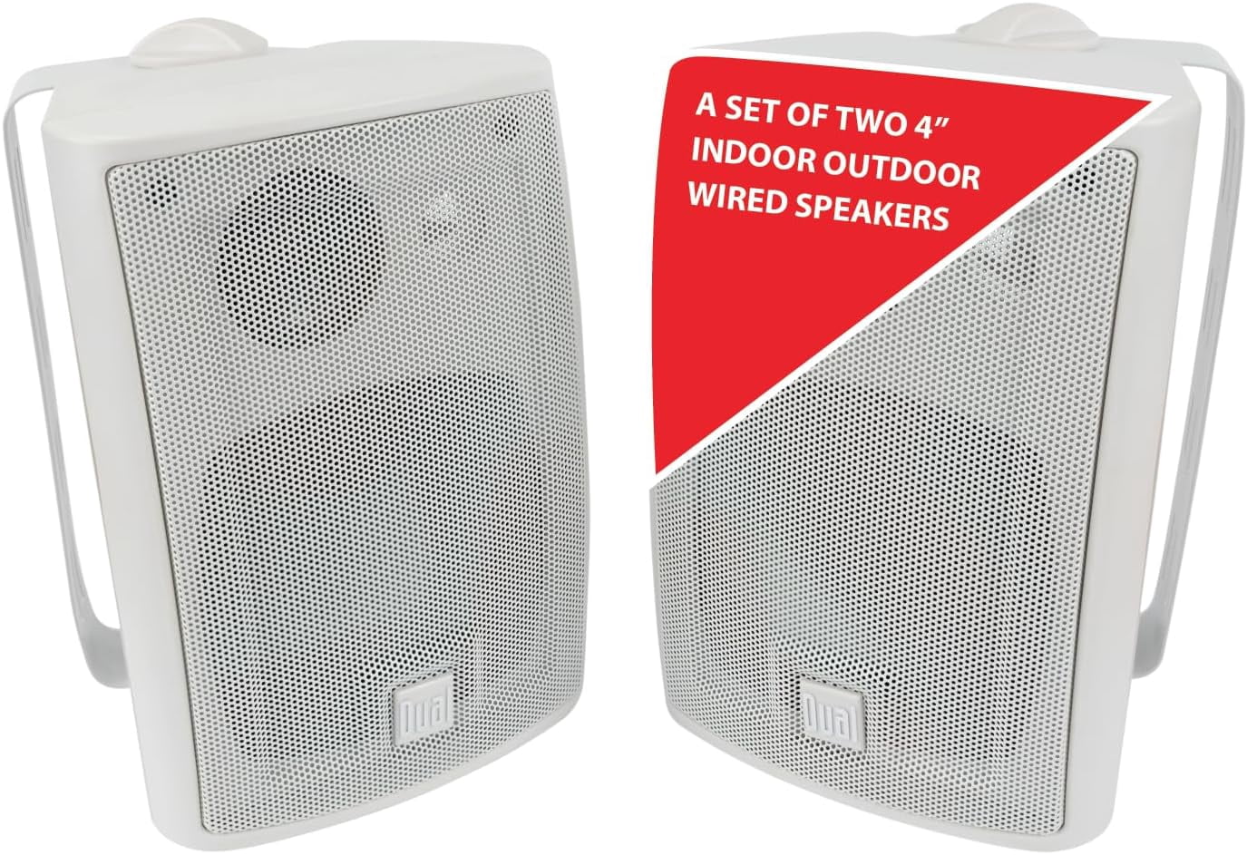 Dual, Outdoor Speakers, LU43PW 4-inch 3-way, Weatherproof White