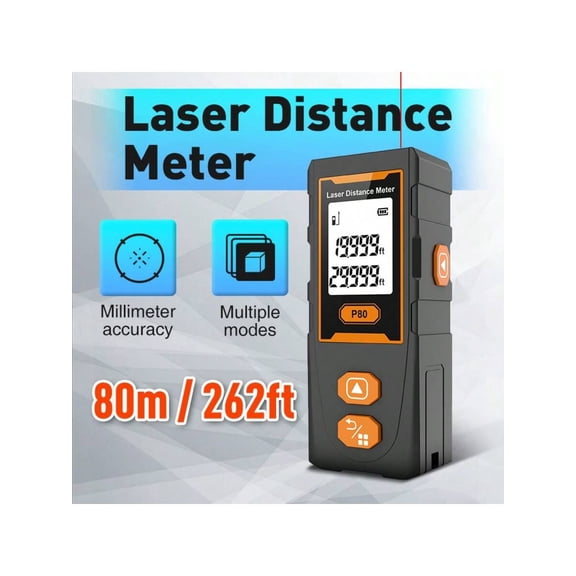 Dual Laser Distance Measuring Tool 80M With Backlit LCD Rechargeable