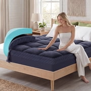 Dual Layer 3 Inch Mattress Topper Queen Size, Cooling Gel Memory Foam Pillow Top Mattress Pad Cover with 8-21 Inch Deep Pocket