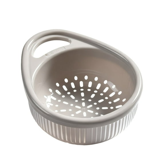 Dual-Layer Colander for Kitchen, Pasta Strainer & Fruit Washing Bowl with Draining Holes, Multi-Purpose Food Strainer and Storage Container Basin