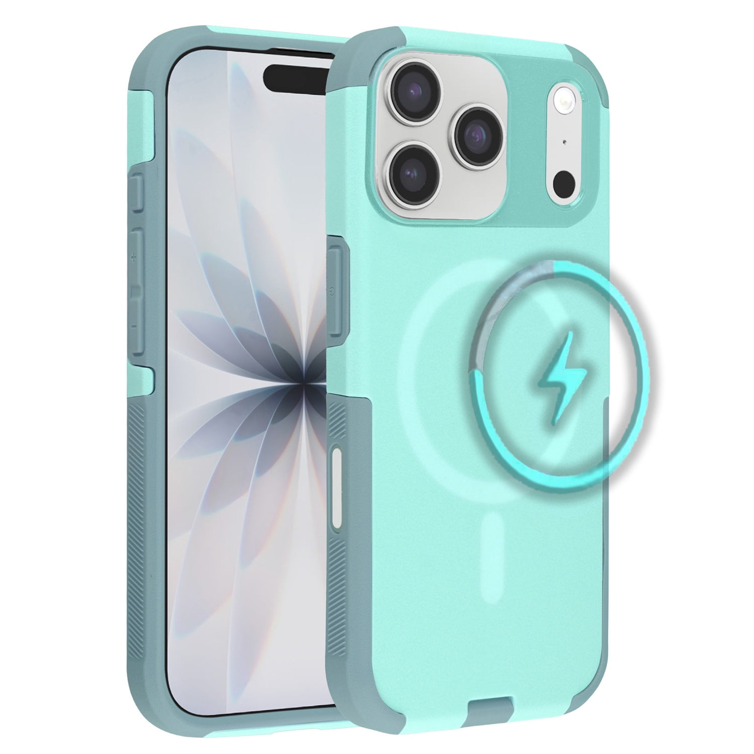 Dual Layer Cover with Wireless Charging for iPhone 17 Pro Max - Teal
