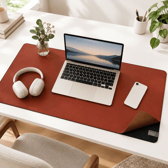Dual Layer Desk Mat, Emberwood Brown, 36.50 x 3.50 x 3.50 Inches ...