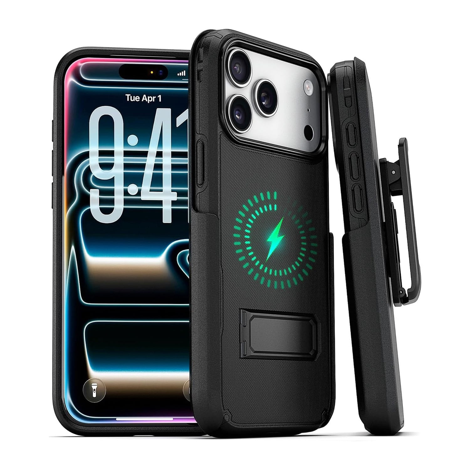 Dual Layer Hybrid Case and Belt Clip Holster for iPhone 17 Pro Max