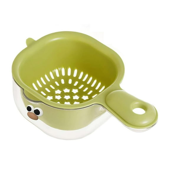 Dual-Layer Kitchen Draining Basket with Handle, Cute Fruit Vegetable Colander, 2026 New Strainer Bowl for Mini Berry, Tomato and Grape Washer, Small Veggie Drainer for Kitchen Food Prep
