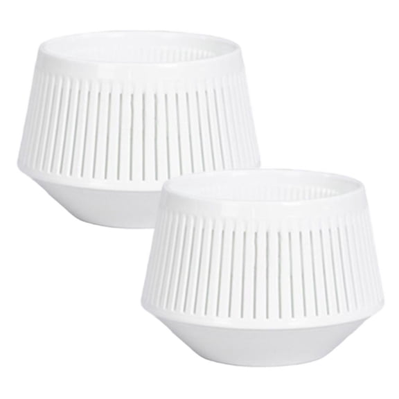 Dual Layer Orchid Pots with Air Pruning Airflow Grooves and Raised Air Column Including Matching Saucers for Healthy Root Development and Water Drainage (2pcs white)