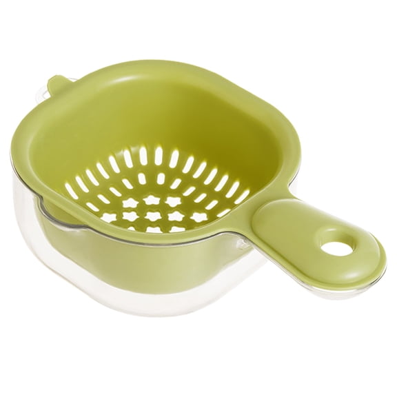 Dual Layer Small Fruit Colander, Fruit Rinser Strainer Container, Vegetable Cutting And Draining Basket, Watermelon Bowl with Strainer for Mini Berry and Tomato Grape Washer, 1 Pc, 7.68x4.72x2.36"