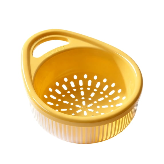Dual-Layer Vegetable Colander, Fruit and Berry Washing Basket with Strainer Bowl, Draining Container for Pasta, Salad, and Food Prep, Kitchen Strainer and Storage Basin