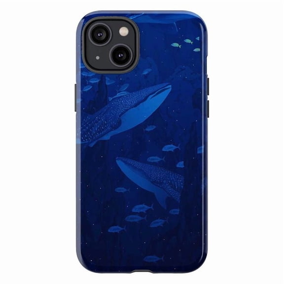 Dual Layer Whale Design Phone Case for iPhone 11/12/13/14/15/16 Mini Pro Pro Max Plus – Shockproof & Stylish Ocean Theme Cover