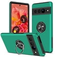 thumbnail image 1 of Dual-Layers Case for Google Pixel 8 Pro, Heavy Duty Rugged PC Soft TPU Shockproof Protective Cover with Magnetic Rotated Ring Holder Kickstand Bracket Lens Protection Case, Darkgreen, 1 of 7