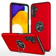 thumbnail image 1 of Dual-Layers Case for Samsung Galaxy A33 5G, Heavy Duty Rugged PC Soft TPU Shockproof Protective Cover with Magnetic Rotated Ring Holder Kickstand Bracket Lens Protection Case,Red, 1 of 7