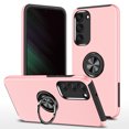 thumbnail image 1 of Dual-Layers Case for Samsung Galaxy S23, Heavy Duty Rugged PC Soft TPU Shockproof Protective Cover with Magnetic Rotated Ring Holder Kickstand Bracket Lens Protection Case,Rosegold, 1 of 7