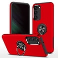 thumbnail image 1 of Dual-Layers Case for Samsung Galaxy S23 Plus, Heavy Duty Rugged PC Soft TPU Shockproof Protective Cover with Magnetic Rotated Ring Holder Kickstand Bracket Lens Protection Case,Red, 1 of 7