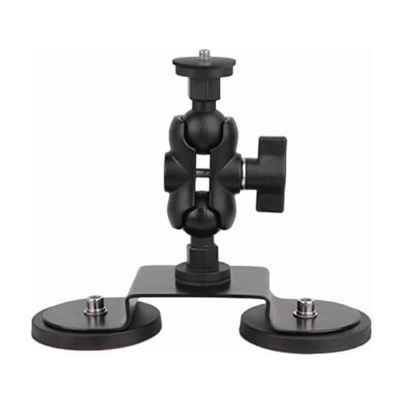 Dual-Leg Magnetic Base 1/4 Screw Fixed Mount Holder for GoPro and Other Action Cameras (Black)