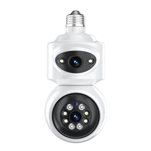 Dual-Lens 1080P PTZ Security Camera, 355 Pan-Tilt, 2-Way Audio