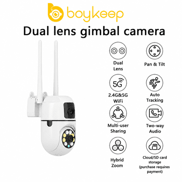 Outdoor Security Camera Dual Lens 360° Ptz, 2.4Ghz 5Ghz Wifi, Dual ...