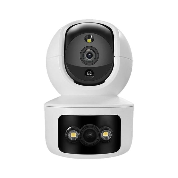 Dual-Lens 3MP PTZ Security Camera, 360 View, AI Tracking, Night Vision, WiFi