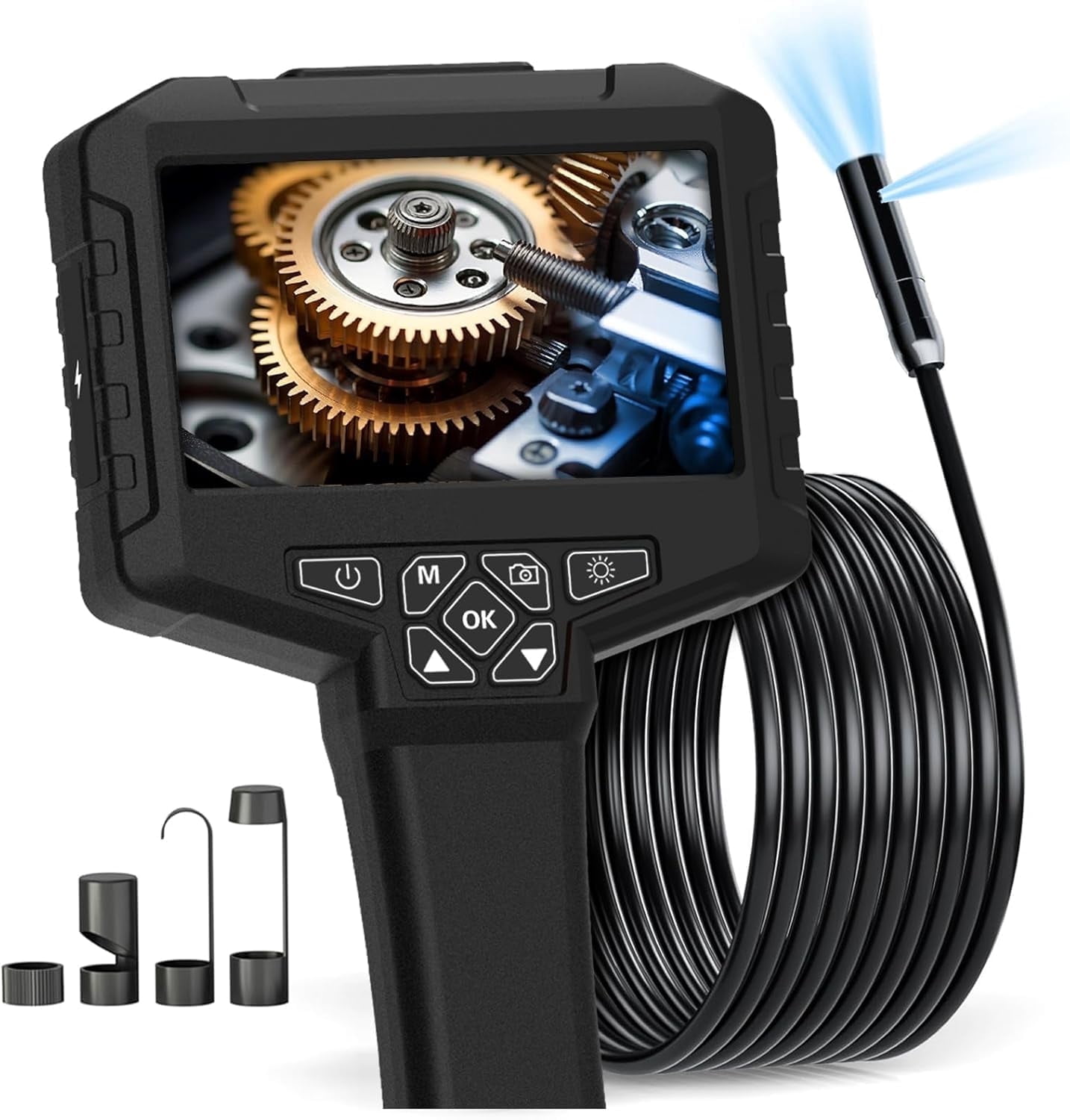 Binazon Dual Lens Borescope Camera With 32GB Card, Industrial Endoscope, 4.3" LCD Screen, 16.5ft 2000mAh