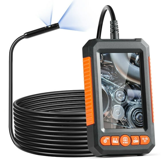 Dual Lens Endoscope Camera - 16.4FT Borescope with 4.3" IPS Screen, 8+1 LED Lights & IP67 Waterproof Probe - for Auto, HVAC, Plumbing Inspection