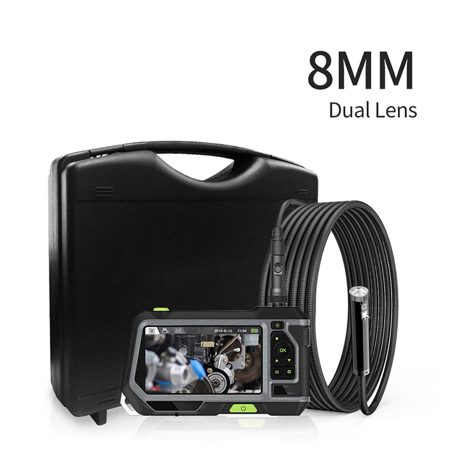 Dual Lens Endoscope Camera With 5-Inch IPS LCD Monitor Industrial Waterproof Borescope Inspection Camera With 6 LED Toolbox ,Various Applicable