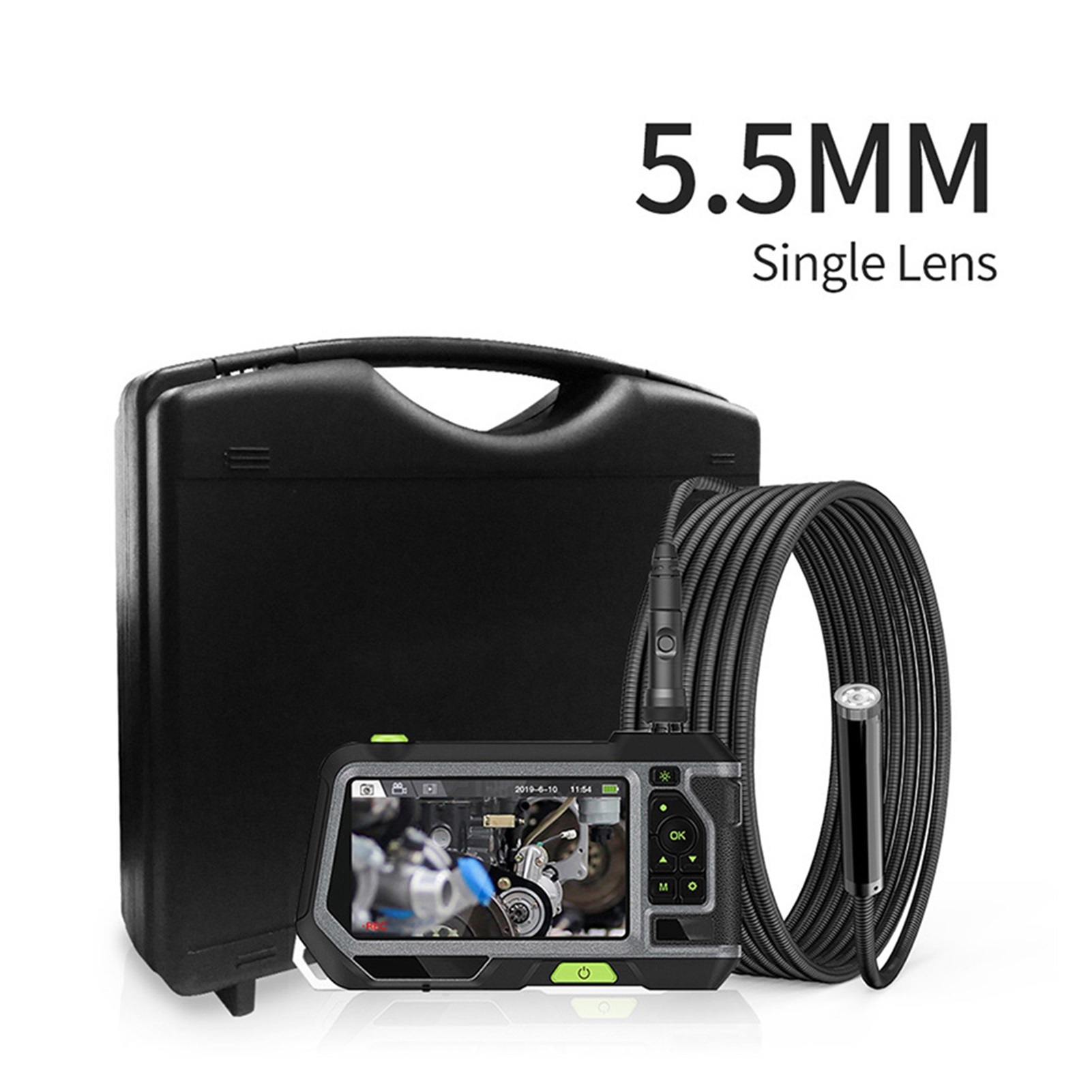 Dual Lens Endoscope Camera With 5-Inch IPS LCD Monitor Industrial Waterproof Borescope Inspection Camera With 6 LED Toolbox ,Various Applicable