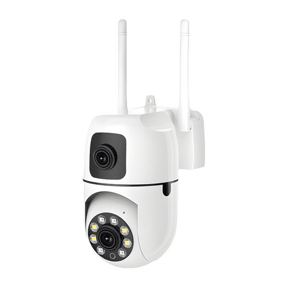 Dual Lens Indoor WiFi Security Camera,360 PTZ,Instant Motion Alert & Two-way Audio for Baby Pet Home Monitor