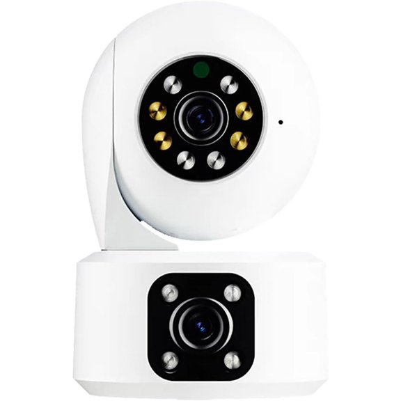 Dual-Lens Pan-Tilt Camera, Fixed + Rotating Lenses, Two-Screen View, 360 Coverage, Two-Way Audio, AI Kids & Pets Monitor