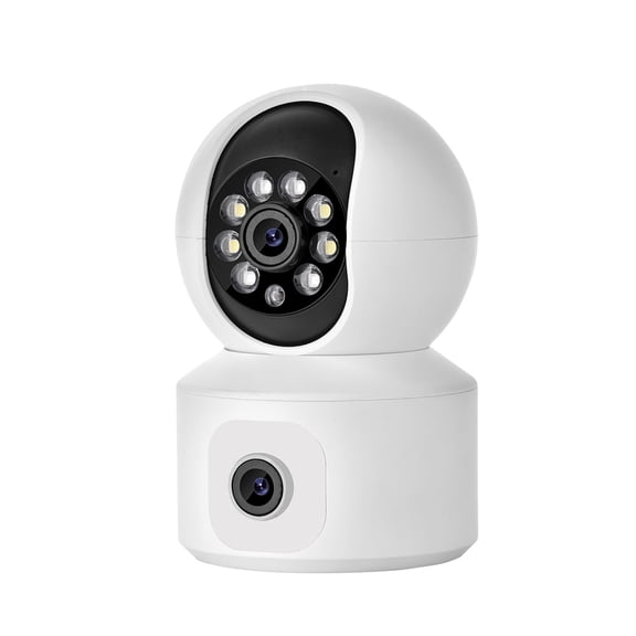 Dual Lens Security Camera, 360 Panoramic with Human Tracking & Color Night Vision, Indoor/Outdoor for Home/Shop Surveillanc