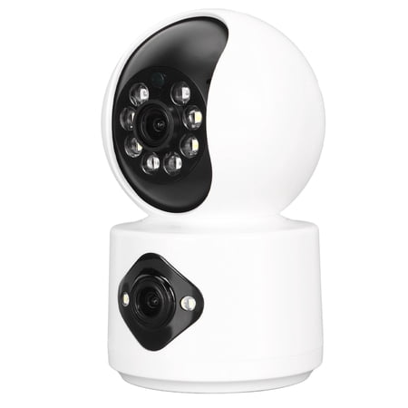 Dual Lens WiFi Security Camera 4MP HD Home Surveillance System Indoor Wireless IP Dome Camera with Bracket