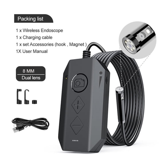 Dual Lens Wireless Endoscope 1080P Scope Camera With 4X Zoom Waterproof Borescope Semi-Rigid Cable ,Various Applicable