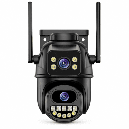 Dual Lens Wireless Security Camera with Auto Tracking, 2K HD PTZ WiFi Surveillance System, Color Night Vision & ICsee App Integration for Smart Home Protection