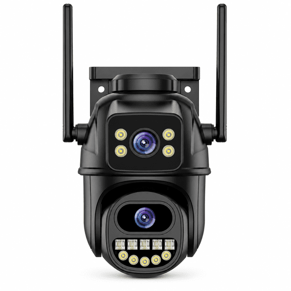 Dual Lens Wireless Security Camera with Auto Tracking, 2K HD PTZ WiFi Surveillance System, Color Night Vision & ICsee App Integration for Smart Home Protection
