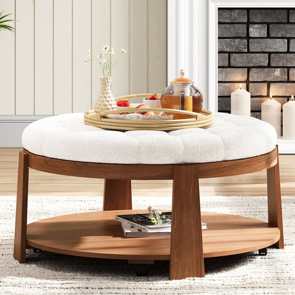 Dual-Level Storage / Safe for Kids / Oversized Ottoman for Family