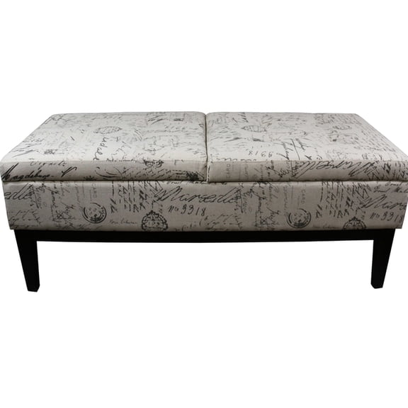 Dual Lift Storage Bench With Touch And Construction, 19.5" H Fabric Base, Tall