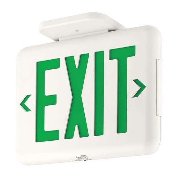 Exit Sign, White, 1 or 2 Face(s), LED, Universal Mount, Nickel-Metal Hydride