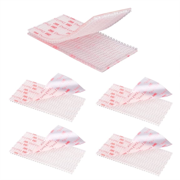 Dual Lock Fastener 2in x 4in 4pcs Reclosable Interlocking Tape EZ Pass Holder Heavy Duty Adhesive Hook Lock Sticky Back Mushroom Mounting Tape Clear Color for Indoor and Outdoor