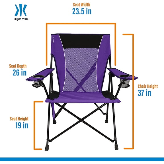 Dual Lock Portable Camping Chair - Heavy Duty Folding Outdoor Chair with Dual Lock Stability, Cup Holders & Organizer for Tailgating and Hiking