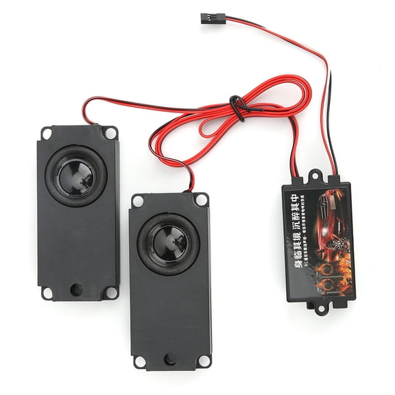 Dual Loudspeaker Engine Sound Effect Voice Simulator System for 1/10 RC Car 94123, 3.9x1.8x0.8 in / 10x4.5x2 cm