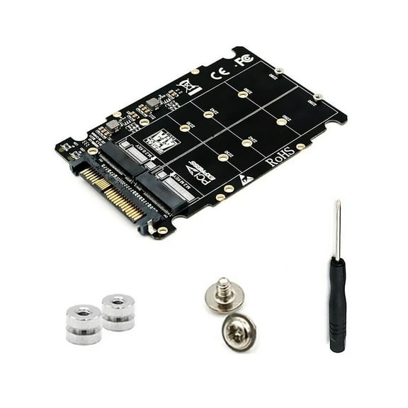 Dual M.2 to U.2 Adapter Card Supports NVME & SATA SSDs, 2280/2260/2242/2230mm for Enhanced Storage Expansion