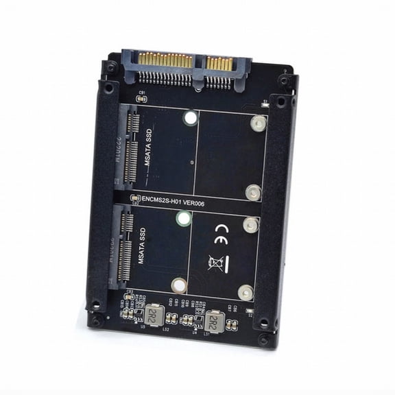 Dual MSATA Mini-SATA SSD Card JBOD Raid0 Span Bridge to 2.5inch SATA Combo HDD Disk Drive Enclosure